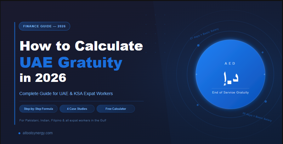 Learn exactly how UAE gratuity calculation works in 2026. Step-by-step formula, real examples, resignation rules, and a free calculator to check your entitlement.